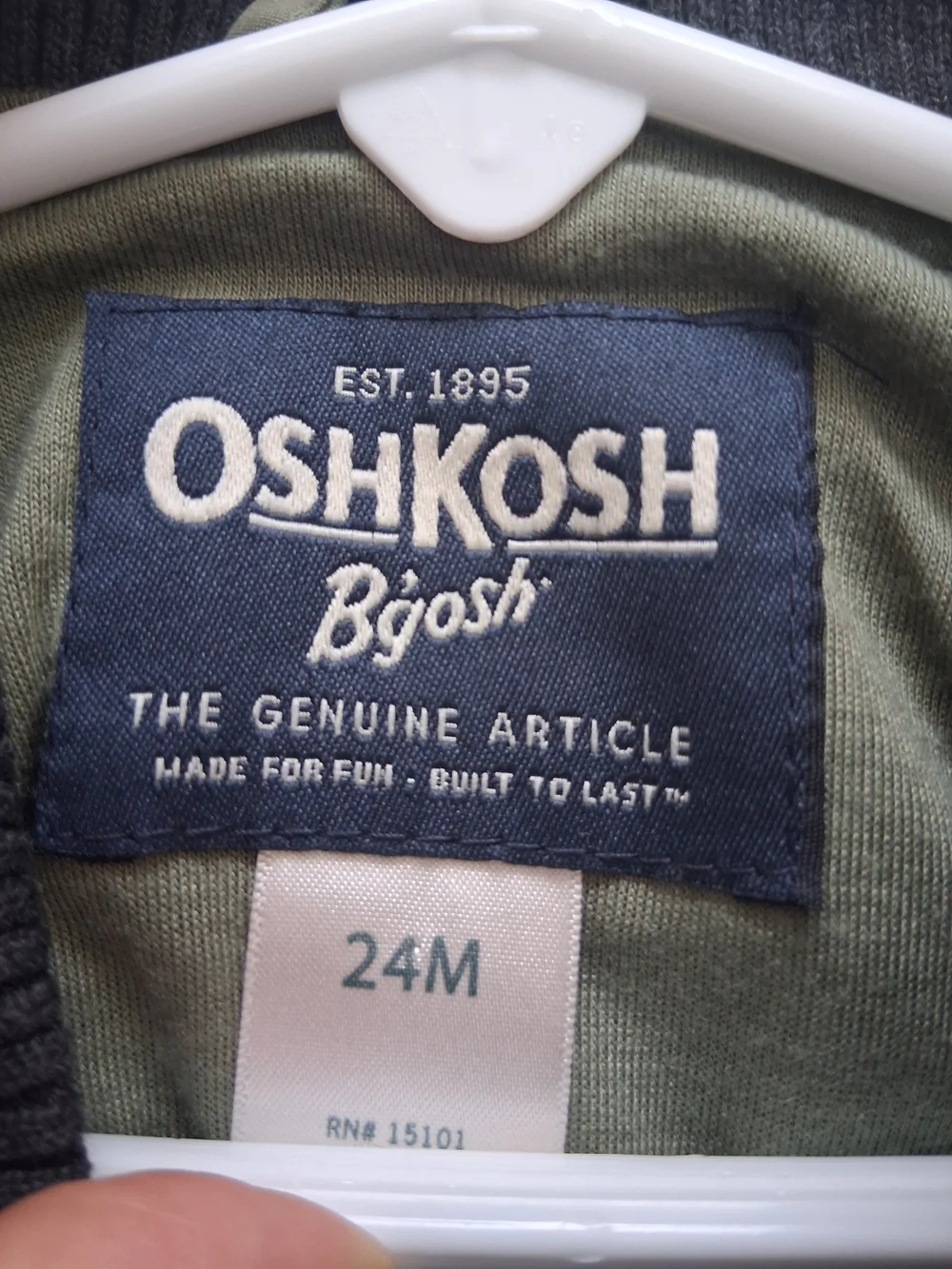 OshKosh B'gosh Olive Green Baby/Toddler Bomber Jacket Utility Size 24 Months